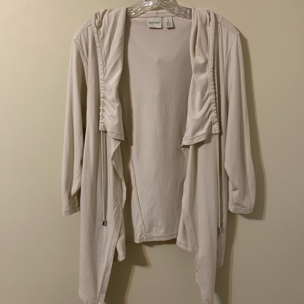 ZENERGY by Chico’s Knit Drape Front Open Jacket size 2